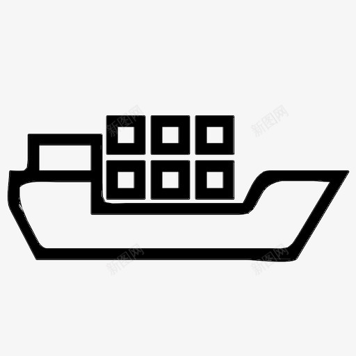 货物船集装箱图标svg_新图网 https://ixintu.com 船 货物 货船 运输 集装箱
