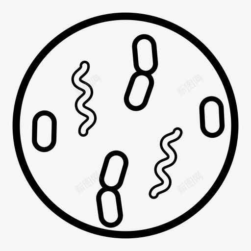 细菌微生物培养皿图标svg_新图网 https://ixintu.com 培养皿 微生物 病毒 细菌 细菌和病毒