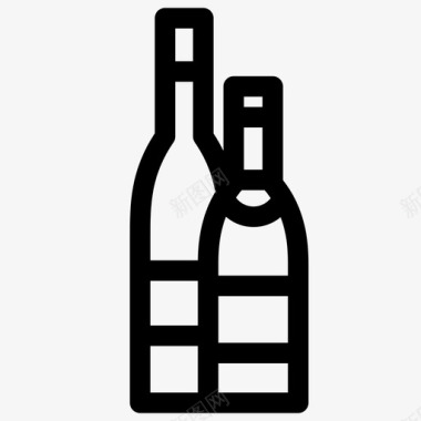 酒瓶子玻璃杯图标图标