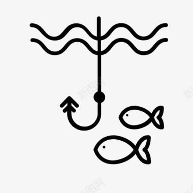 钓鱼淡水捕鱼海洋图标图标