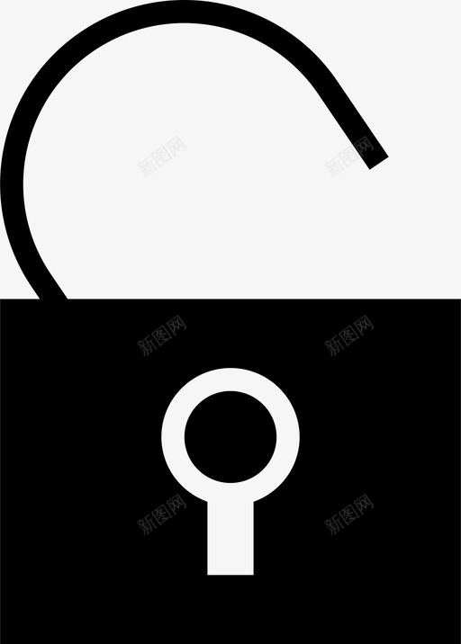 解锁保护安全图标svg_新图网 https://ixintu.com 不安全 保护 安全 标准图标 解锁