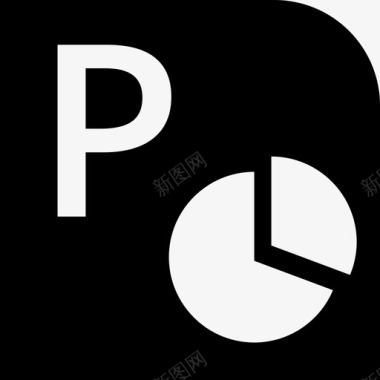 字母P和方形饼图界面仪表板图标图标