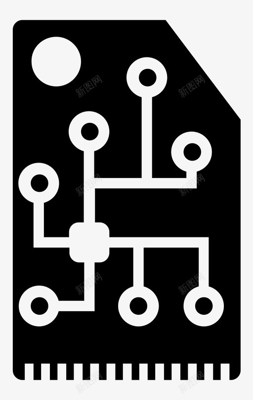 计算机芯片电路板电子图标svg_新图网 https://ixintu.com 技术 电子 电路板 计算机芯片