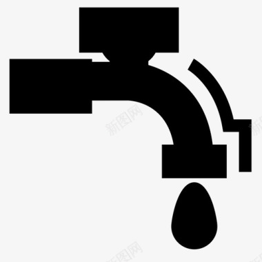 水龙头漏水水管工图标图标