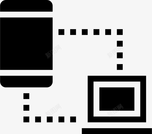 电话计算机同步连接数据图标svg_新图网 https://ixintu.com 传输 同步 数据 电话计算机同步 计算机和硬件 连接 链接
