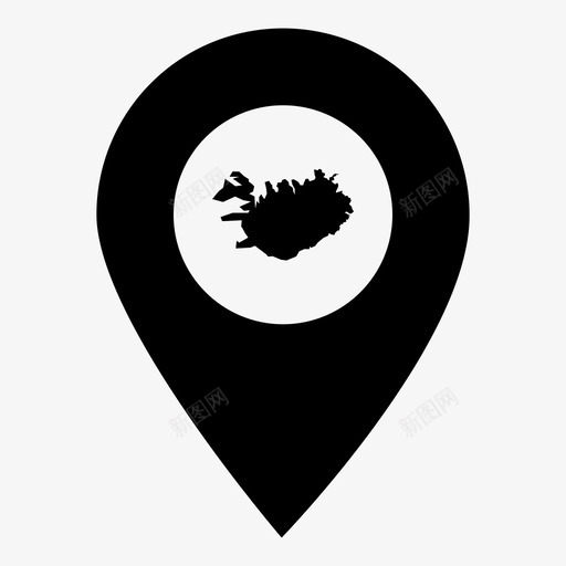 冰岛国家冰岛语图标svg_新图网 https://ixintu.com 世界地图标记 位置 冰岛 冰岛语 国家 地图