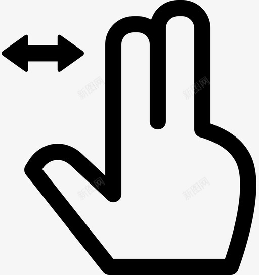 水平滑动手指触摸图标svg_新图网 https://ixintu.com 两个 手势 手指 水平滑动 触摸