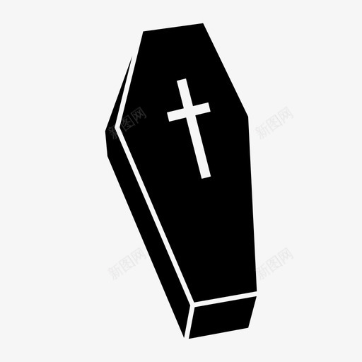 棺材十字架死人图标svg_新图网 https://ixintu.com 万圣节 十字架 撕碎 棺材 死人