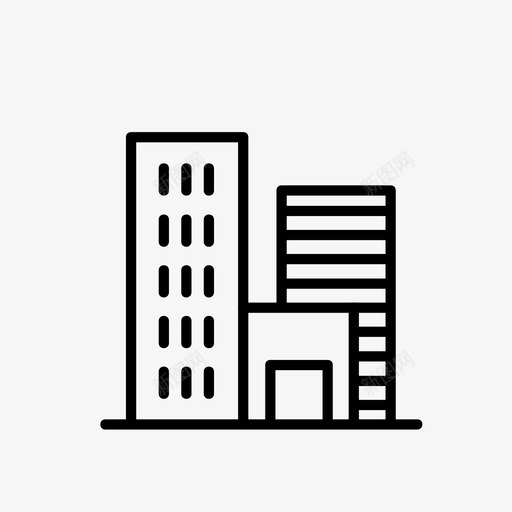 城市建筑商业图标svg_新图网 https://ixintu.com 商业 城市 工作 建筑