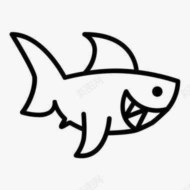 鲨鱼动物生物图标图标
