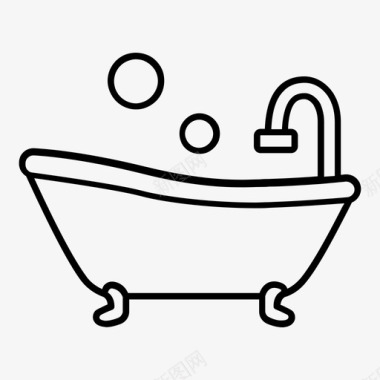 浴缸浴室信息图标图标