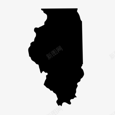 伊利诺伊州地图州图标图标