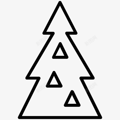 树圣诞节装饰品图标svg_新图网 https://ixintu.com 圣诞节 树 森林 美味的冬天 装饰品