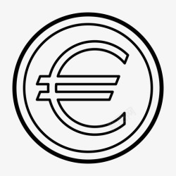 钱硬币现金欧元图标高清图片