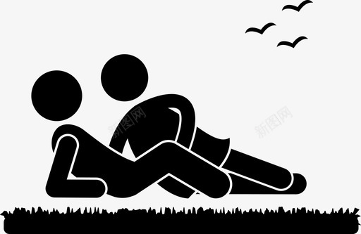 夫妻小草躺着图标svg_新图网 https://ixintu.com 休息 品质时光 夫妻 家庭户外活动 小草 放松 躺着