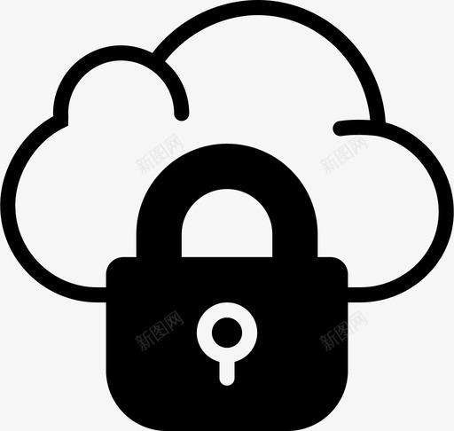 加密云锁定保护图标svg_新图网 https://ixintu.com smashicons安全2固体 保护 加密云 安全 锁定