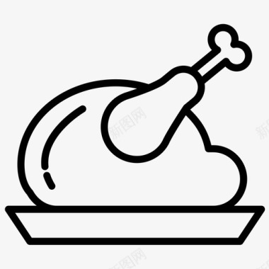 烤鸡餐厅食物图标图标