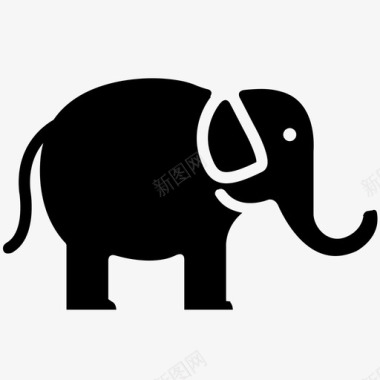 大象象牙巨型图标图标