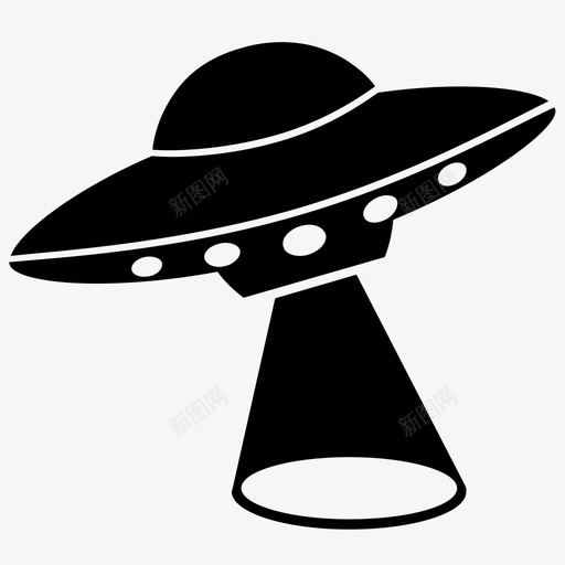 飞碟飞机外星人图标svg_新图网 https://ixintu.com 外星人 太空 宇宙飞船 飞机 飞碟