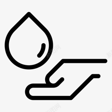 手水水滴生态图标图标