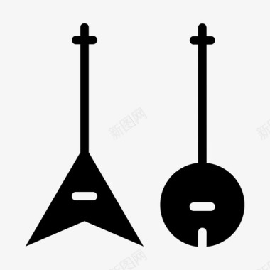 乐器班卓琴吉他图标图标