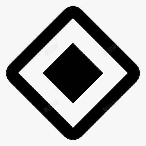 钻石道路标志图标svg_新图网 https://ixintu.com 交通 标志 警告 道路 钻石