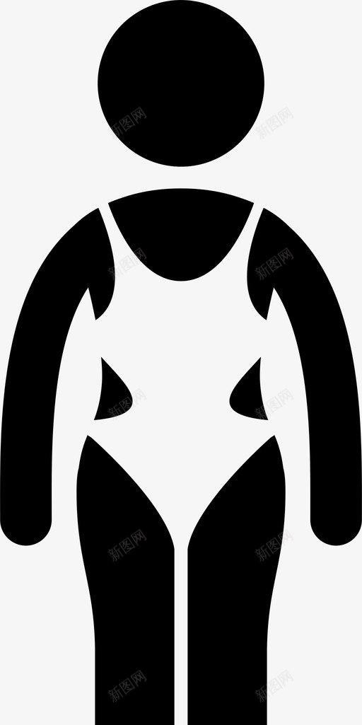 女式泳衣连体衣套装图标svg_新图网 https://ixintu.com 套装 女式时装 女式泳衣 泳装 游泳 连体衣