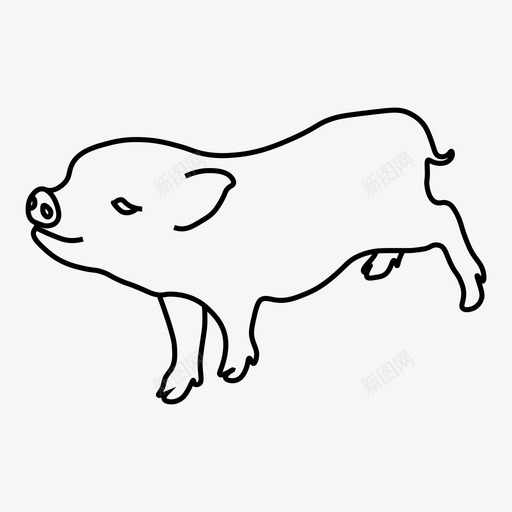 小猪动物可爱图标svg_新图网 https://ixintu.com 动物 可爱 小猪