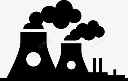 污染工厂工业图标svg_新图网 https://ixintu.com 制造厂 工业 工厂 建筑物和场所 污染 烟雾