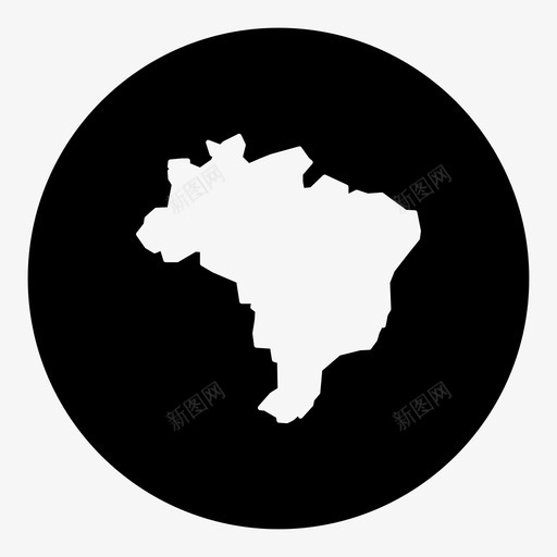 巴西国家位置图标svg_新图网 https://ixintu.com 世界地图圈 位置 国家 地图 巴西