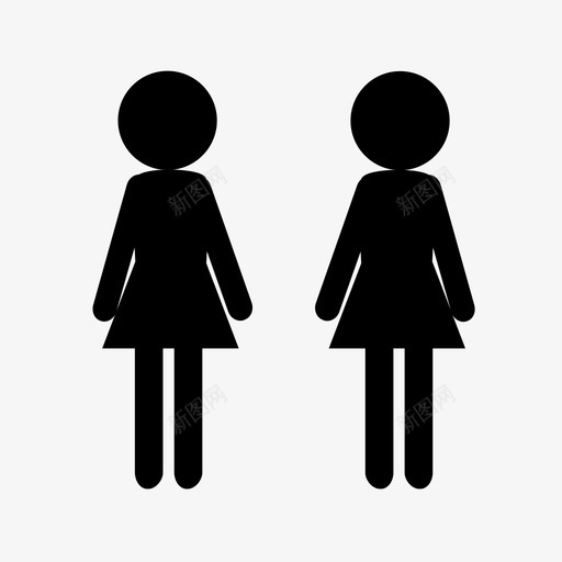 女人女孩人们图标svg_新图网 https://ixintu.com 人们 女人 女孩 站在一起