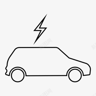 汽车充电环保电动汽车图标图标