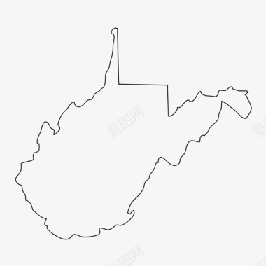 西弗吉尼亚地图州图标图标