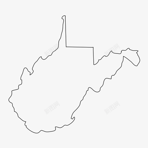 西弗吉尼亚地图州图标svg_新图网 https://ixintu.com 地图 州 美利坚合众国 美国 西弗吉尼亚