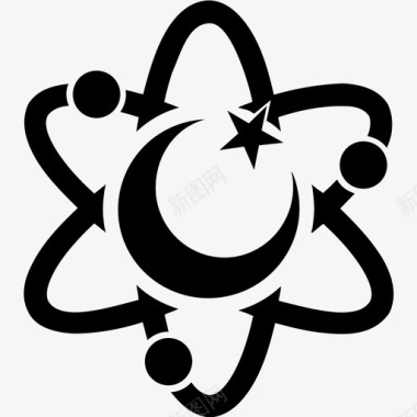 伊斯兰教的科学原子信仰图标图标