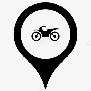 摩托车地图标记地图指针图标