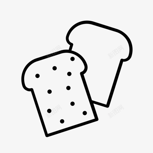吐司面包面包片图标svg_新图网 https://ixintu.com 吐司 早餐 混合面包 面包 面包片
