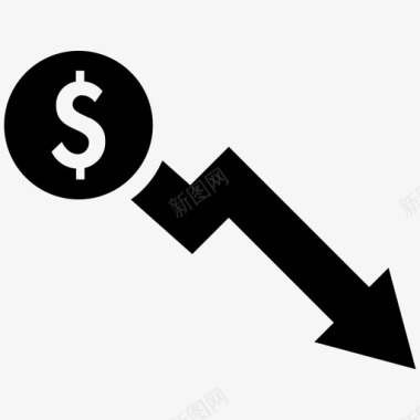 美元下跌经济金融图标图标