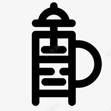 法式出版社咖啡咖啡壶图标图标