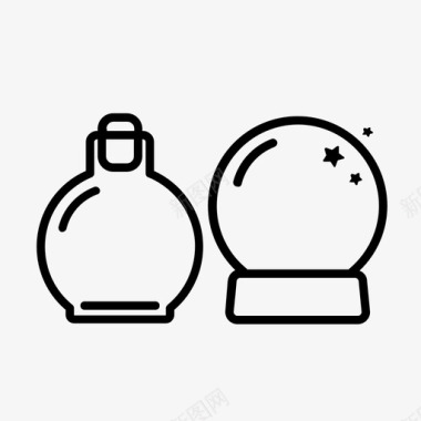药水和水晶球水晶球吉普赛图标图标