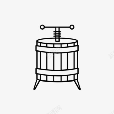 木桶桶葡萄酒图标图标