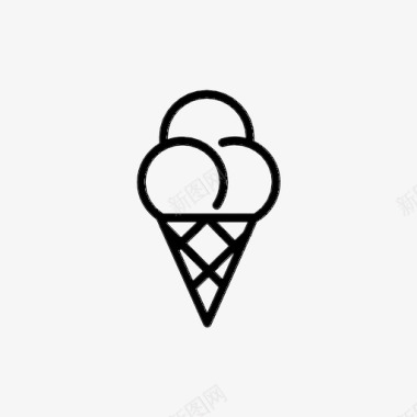 冰淇淋筒食物甜食图标图标
