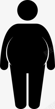 胖子大个子肥胖图标图标