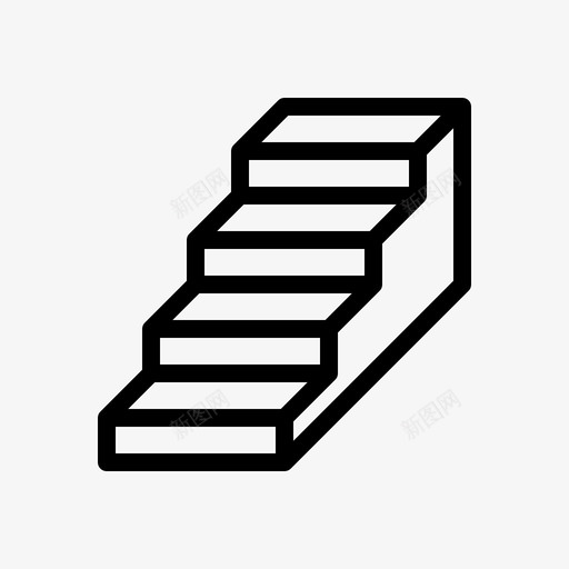 楼梯台阶斜坡和楼梯图标svg_新图网 https://ixintu.com 台阶 斜坡和楼梯 楼梯