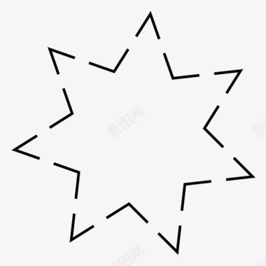 虚线星虚线图形虚线三角形几何图形图标图标