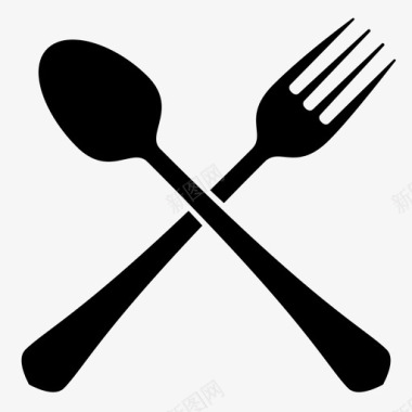 叉子和勺子餐具饮食图标图标