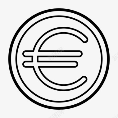 硬币欧元黄金图标图标