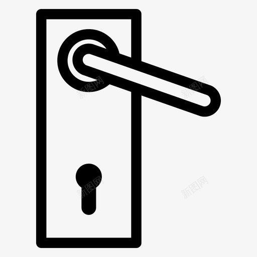 门锁门把手家庭安全图标svg_新图网 https://ixintu.com 上锁 家庭安全 房屋保护 门把手 门锁