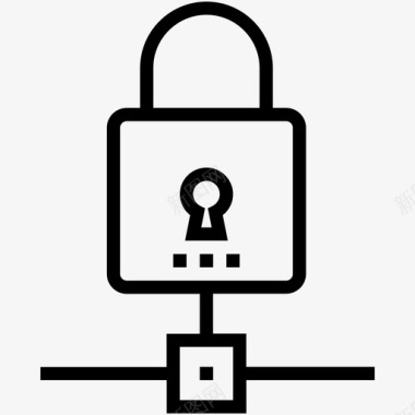 网络安全挂锁专用网络图标图标