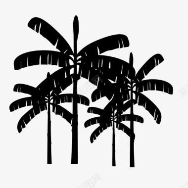 香蕉树椰子棕榈树图标图标